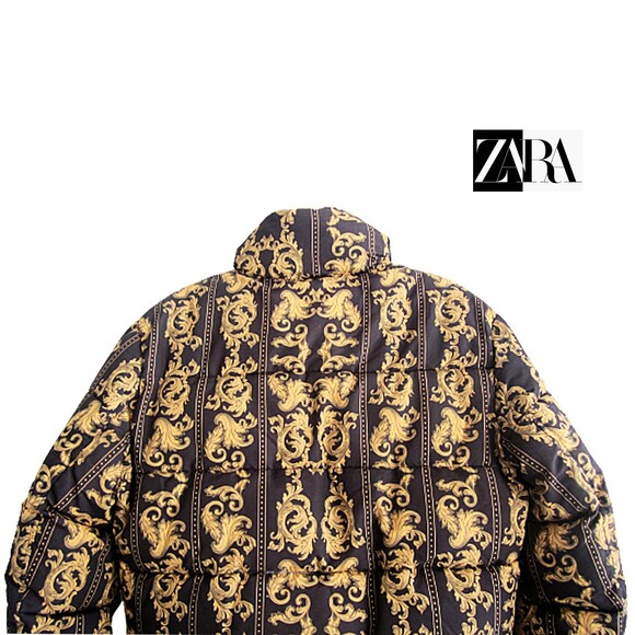 ZARA NEW Skater Scroll Motif Quilted Bomber Jacket S - Picture 10 of 12